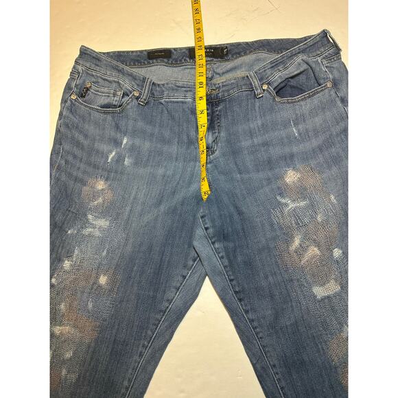 Torrid Premium Women’s Distressed Boyfriend Jeans Blue Plus Size 20 Stretch - Picture 3 of 7